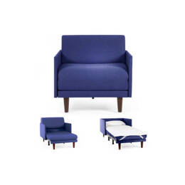 Fauteuil lit Français 1 place PACHA 70 MEDIUM accoudoirs amovibles Tissu / BLEU MARINE - Filo - Blue - Likoolis