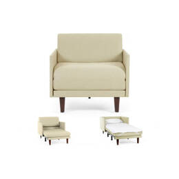 Fauteuil lit Français 1 place PACHA 70 MEDIUM accoudoirs amovibles Tissu / ÉCRU - Filo - Marfil - Likoolis