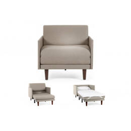Fauteuil lit Français 1 place PACHA 70 MEDIUM accoudoirs amovibles Tissu / MARRON CHINÉ - Filo - Taupe - Likoolis