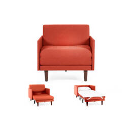 Fauteuil lit Français 1 place PACHA 70 MEDIUM accoudoirs amovibles Tissu / ORANGE - Filo - Orange - Likoolis