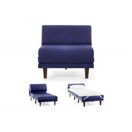 Fauteuil lit Français 1 Place PACHA 70 SMALL sans accoudoirs Tissu / BLEU MARINE - Filo - Blue - Likoolis