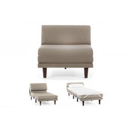 Fauteuil lit Français 1 Place PACHA 70 SMALL sans accoudoirs Tissu / MARRON CHINÉ - Filo - Taupe - Likoolis