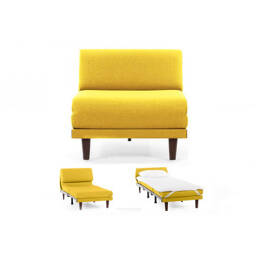 Fauteuil lit Français 1 Place PACHA 80 SMALL sans accoudoirs Tissu / JAUNE  MOUTARDE - Filo - Yellow - Likoolis
