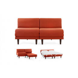 Canapé convertible Français 2places PACHA DUO 160 SMALL sans accoudoirs Tissu / ORANGE - Filo - Orange - Likoolis