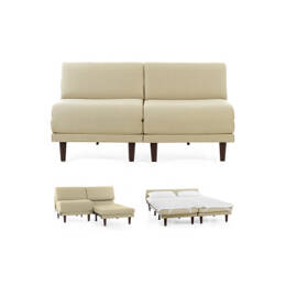 Canapé convertible Français 2places PACHA DUO 140 SMALL sans accoudoirs Tissu / ÉCRU - Filo - Marfil - Likoolis