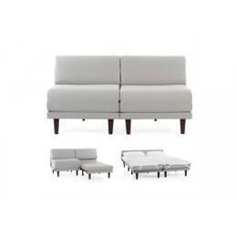 Canapé convertible Français 2places PACHA DUO 140 SMALL sans accoudoirs Tissu / GRIS CLAIR - Filo - Light grey - Likoolis