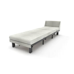 Fauteuil lit Français 1 Place ROLLER 80 SMALL sans accoudoirs Tissu-Bouclette / 6 - BLANC - Likoolis