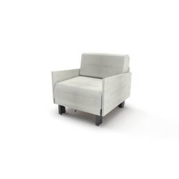Fauteuil lit Français 1 Place ROLLER 80 MEDIUM accoudoirs amovibles Tissu-Bouclette / 6 - BLANC - Likoolis