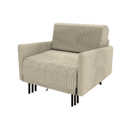 Fauteuil lit Français 1 Place BOSS 70 LARGE  accoudoirs amovibles Velours-côtelé Lisboa / 5 - BEIGE - Likoolis