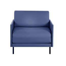 Fauteuil lit Français 1 Place BOSS 80 MEDIUM accoudoirs amovibles CUIR - Bleu 0857 - Likoolis
