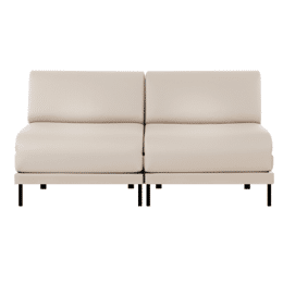 Canapé lit Français 2 places Design BOSS DUO 140 SMALL sans accoudoirs Tissu-Bouclette / 6 - BLANC - Likoolis