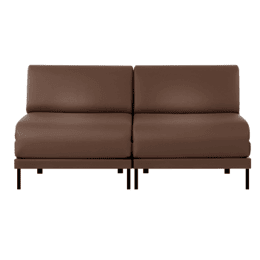 Canapé lit Français 2 places Design BOSS DUO 140 SMALL sans accoudoirs CUIR - Taupe marron 0813 - Likoolis