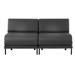Canapé lit Français 2 places Design BOSS DUO 140 SMALL sans accoudoirs Cuir-artificiel / NOIR - COMBI - NOIR - Likoolis
