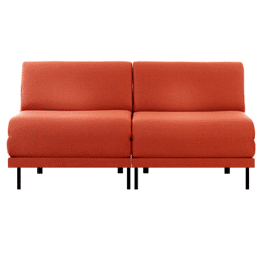 Canapé lit Français 2 places Design BOSS DUO 140 SMALL sans accoudoirs Tissu / ORANGE - Filo - Orange - Likoolis
