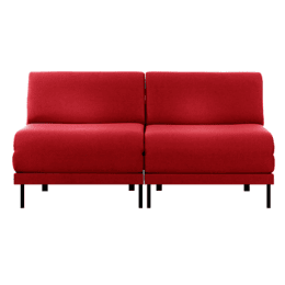 Canapé lit Français 2 places Design BOSS DUO 140 SMALL sans accoudoirs Tissu / ROUGE - FIlo - Red - Likoolis