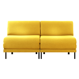 Canapé lit Français 2 places Design BOSS DUO 140 SMALL sans accoudoirs Tissu / JAUNE  MOUTARDE - Filo - Yellow - Likoolis