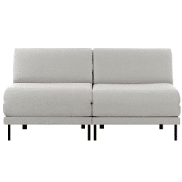 Canapé convertible Français 2Places BOSS DUO 160 SMALL sans accoudoirs Cuir-artificiel / GRIS CLAIR  - COMBI - PIERRE - Likoolis