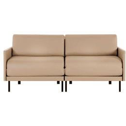 Canapé lit Français 2 places BOSS DUO 140 MEDIUM accoudoirs amovibles CUIR - Beige Mastic 0809   - Likoolis