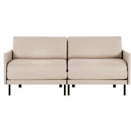 Canapé lit Français 2/3 places BOSS DUO 160 MEDIUM accoudoirs amovibles Cuir-artificiel / BLANC  - Combi - BLANC - Likoolis