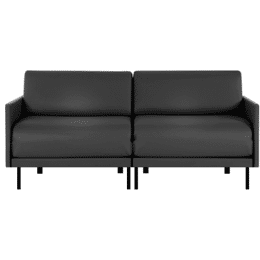 Canapé lit Français 2/3 places BOSS DUO 160 MEDIUM accoudoirs amovibles Cuir-artificiel / NOIR - COMBI - NOIR - Likoolis