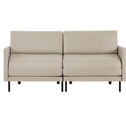 Canapé lit Français 2 places BOSS DUO 140 LARGE accoudoirs amovibles Tissu-Bouclette / 6 - BLANC - Likoolis