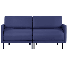 Canapé lit Français 2 places BOSS DUO 140 LARGE accoudoirs amovibles Cuir-artificiel / MARINE - Combi - BLEU FONCÉ - Likoolis