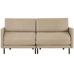 Canapé lit Français 2 places BOSS DUO 140 LARGE accoudoirs amovibles CUIR - Beige Mastic 0809   - Likoolis