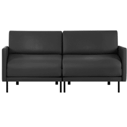 Canapé lit Français 2 places BOSS DUO 140 LARGE accoudoirs amovibles Cuir-artificiel / NOIR - COMBI - NOIR - Likoolis