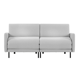 Canapé lit Français 2/3 places BOSS DUO 160 LARGE accoudoirs amovibles Cuir-artificiel / GRIS CLAIR  - COMBI - PIERRE - Likoolis