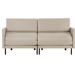 Canapé lit Français 2/3 places BOSS DUO 160 LARGE accoudoirs amovibles CUIR - Blanc 010 - Likoolis