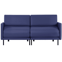 Canapé lit Français 2/3 places BOSS DUO 160 LARGE accoudoirs amovibles CUIR - Bleu 0857 - Likoolis