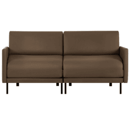Canapé lit Français 2/3 places BOSS DUO 160 LARGE accoudoirs amovibles CUIR - Taupe marron 0813 - Likoolis