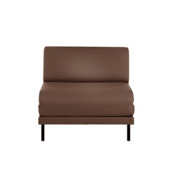 Fauteuil lit Français 1 Place BOSS 70 SMALL sans accoudoirs CUIR - Taupe marron 0813 - Likoolis