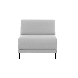 Fauteuil lit Français 1 Place BOSS 70 SMALL sans accoudoirs Tissu / GRIS CLAIR - Filo - Light grey - Likoolis