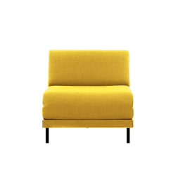 Fauteuil lit Français 1 Place BOSS 70 SMALL sans accoudoirs Tissu / JAUNE  MOUTARDE - Filo - Yellow - Likoolis