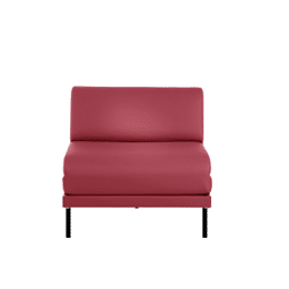 Fauteuil lit Français 1 Place BOSS 70 SMALL sans accoudoirs Cuir-artificiel / ROUGE - Combi - ROUGE - Likoolis