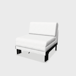 Fauteuil lit Français 1 Place BOSS 70 SMALL sans accoudoirs Tissu-Bouclette / 6 - BLANC - Likoolis