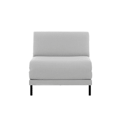 Fauteuil lit convertible Français 1Place BOSS 80 SMALL sans accoudoirs Cuir-artificiel / GRIS CLAIR  - COMBI - PIERRE - Likoolis