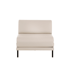 Fauteuil lit convertible Français 1Place BOSS 80 SMALL sans accoudoirs CUIR - Blanc 010 - Likoolis