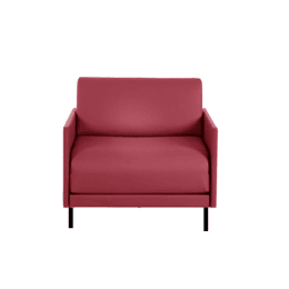 Fauteuil lit Français 1 Place BOSS 70 MEDIUM accoudoirs amovibles Cuir-artificiel / ROUGE - Combi - ROUGE - Likoolis