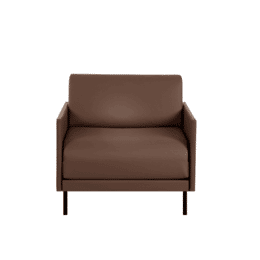 Fauteuil lit Français 1 Place BOSS 80 MEDIUM accoudoirs amovibles CUIR - Taupe marron 0813 - Likoolis