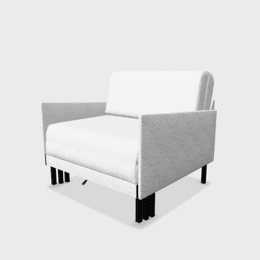 Fauteuil lit Français 1 Place BOSS 80 MEDIUM accoudoirs amovibles Tissu-Bouclette / 6 - BLANC - Likoolis