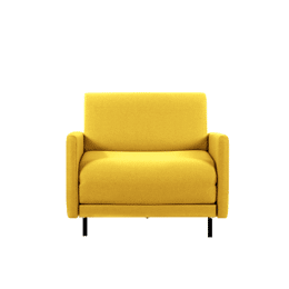Fauteuil lit Français 1 Place BOSS 70 LARGE  accoudoirs amovibles Tissu / JAUNE  MOUTARDE - Filo - Yellow - Likoolis