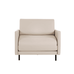 Fauteuil lit Français 1 Place BOSS 70 LARGE  accoudoirs amovibles CUIR - Blanc 010 - Likoolis