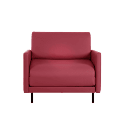 Fauteuil lit Français 1 Place BOSS 70 LARGE  accoudoirs amovibles CUIR - Rouge 0841 - Likoolis