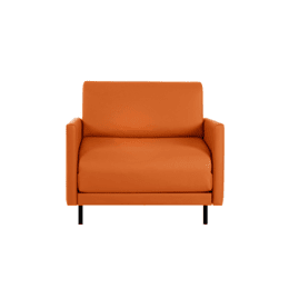Fauteuil lit Français 1 Place BOSS 80 LARGE  accoudoirs amovibles et réversibles CUIR - Orange 0837 - Likoolis