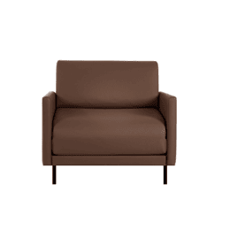 Fauteuil lit Français 1 Place BOSS 80 LARGE  accoudoirs amovibles et réversibles CUIR - Taupe marron 0813 - Likoolis