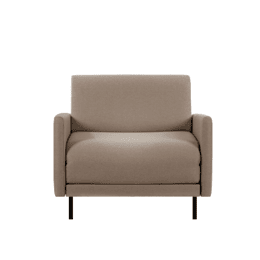 Fauteuil lit Français 1 Place BOSS 80 LARGE  accoudoirs amovibles et réversibles Tissu / MARRON CHINÉ - Filo - Taupe - Likoolis