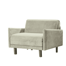 Fauteuil lit Français 1 Place PACHA 80 LARGE accoudoirs amovibles Velours-côtelé Lisboa / 5 - BEIGE - Likoolis