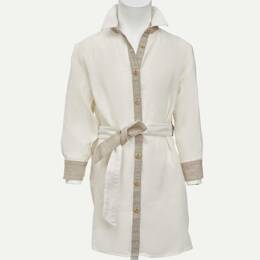 ROBE CHEMISE JULIETTE LIN IVOIRE ET BEIGE